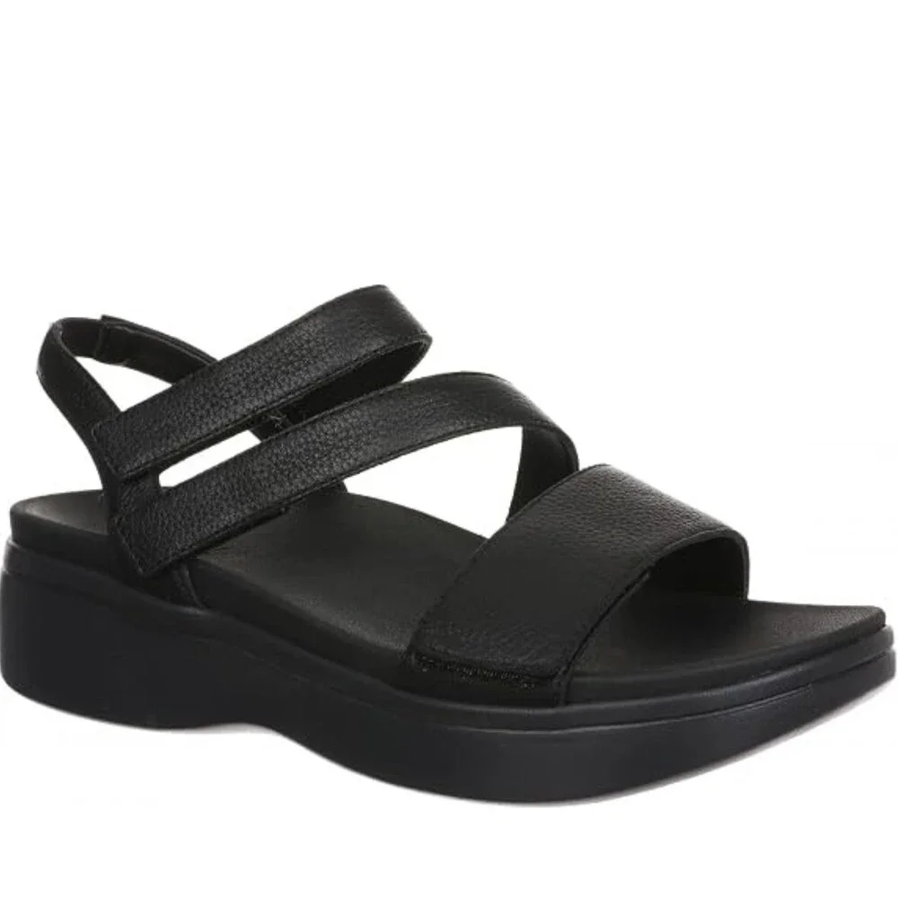 Vionic Sophia J3172L1001 Sandals Womens US 8 Black Wedge Heel Slingback HTAT1491